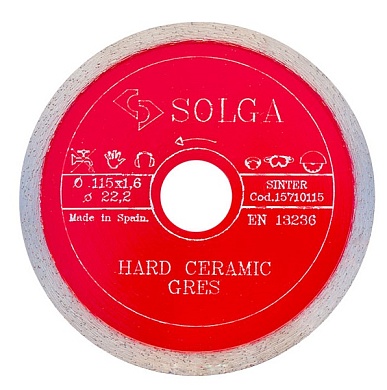 Алмазный диск Solga Diamant HARD CERAMICS Ø115 мм 15710115