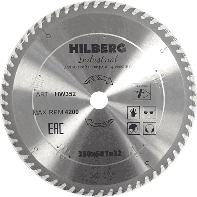 Алмазный диск Hilberg Industrial Дерево Ø350/60/32 мм