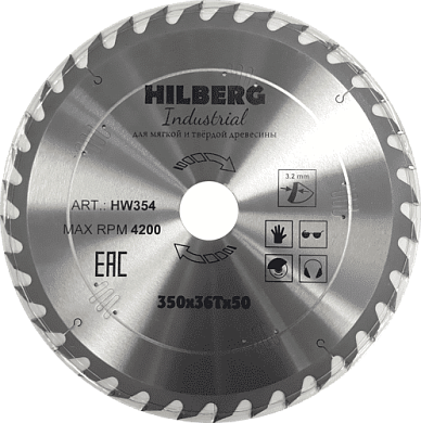 Алмазный диск Hilberg Industrial Дерево Ø350/36мм