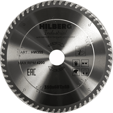 Алмазный диск Hilberg Industrial Дерево Ø350/60 мм
